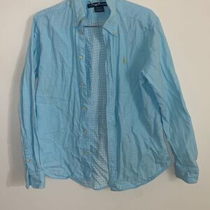 Womens Ralph Lauren sport blue button down shirt